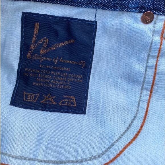 New Citizens of Humanity Blue Dark Wash Button Front Knee Length Jean Skirt 28 - Picture 8 of 11